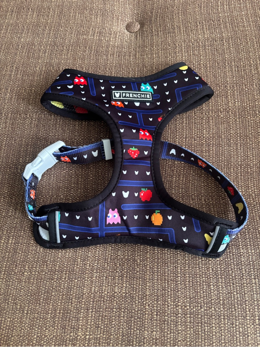 Frenchie Bulldog Reversible Dog Harness “Arcade” pac-man print Medium BNWOT